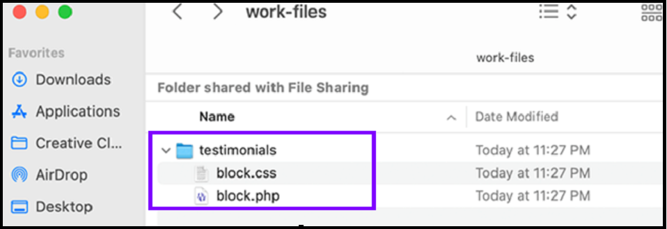 block template files