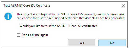 Trust ASP.NET Core SSL Certificate